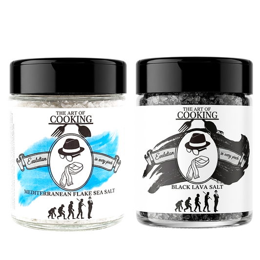 Black Lava Salt & Mediterranean Flaky Salt Bundle — Two Premium Finishing Salts, One Stunning Pair
