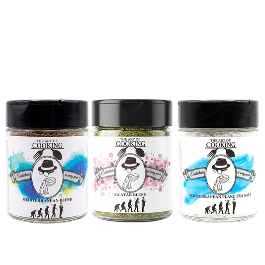 Mediterranean Trio — Za'atar, Mediterranean Blend & Flaky Sea Salt in One Essential Bundle
