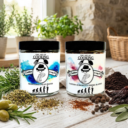 Mediterranean blend herbs and Eastern European Smoky Spices from Funky Fishmonger and Forktap.com