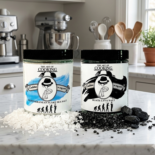 Black Lava Salt & flaky white salt in a combo pack from Funky Fishmonger and Forktap.com